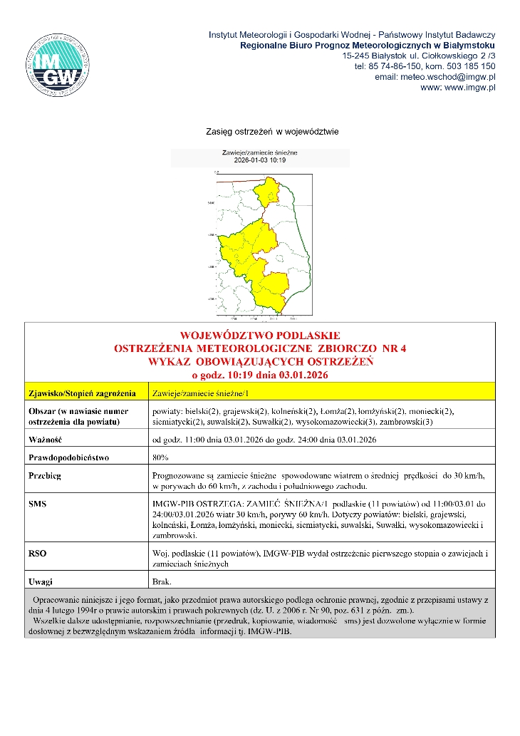Ostrzeżenia meteorologiczne