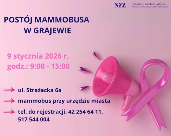 W styczniu mammobus zaparkuje w Grajewie!