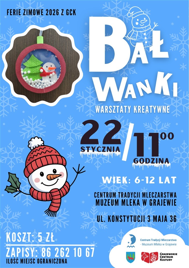 Ferie zimowe z GCK 2026 - warsztaty w Muzeum Mleka