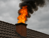 Straż Grajewo - duża ilość pożarów sadzy w kominie !