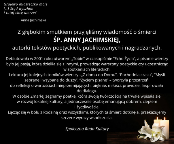 Zmarła Anna Jachimska (47l.) - kondolencje