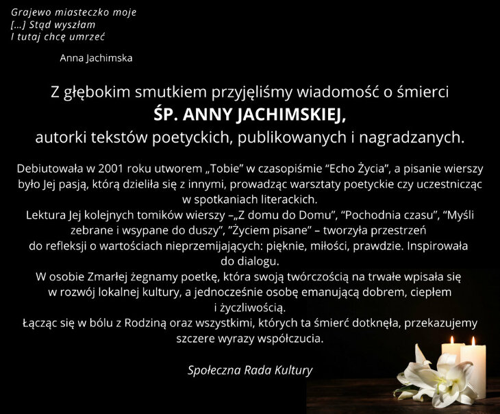 Zmarła Anna Jachimska (47l.) - kondolencje