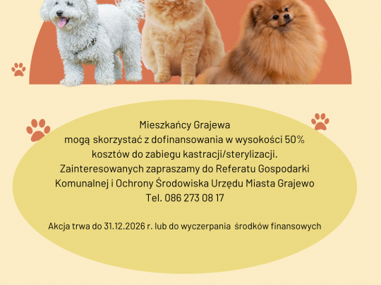   Akcja kastracji/sterylizacji psów oraz kotów