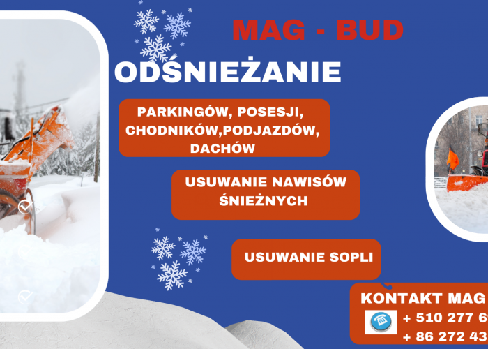 Odśnieżanie dachów,  podjazdów, posesji