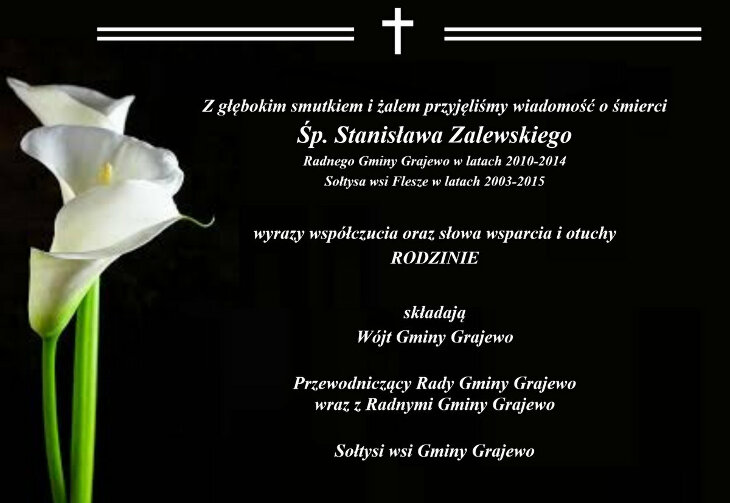 Zmarł śp. Stanisław Zalewski - kondolencje