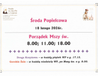 Porządek Mszy Świętych w Środę Popielcową 