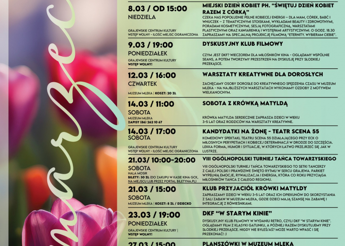  Terminarz kulturalny na marzec