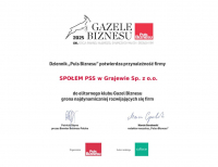 Gazele Biznesu 2025 - SPOŁEM PSS w gronie laureatów!