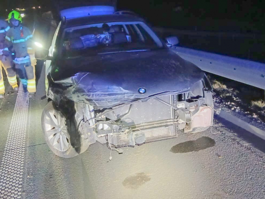 Kolizja na S61 z udziałm BMW