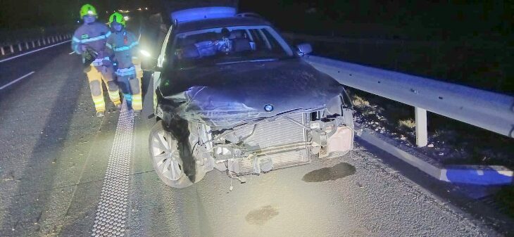 Kolizja na S61 z udziałm BMW