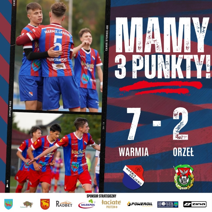 WARMIA Grajewo - ORZEŁ Kolno 7:2