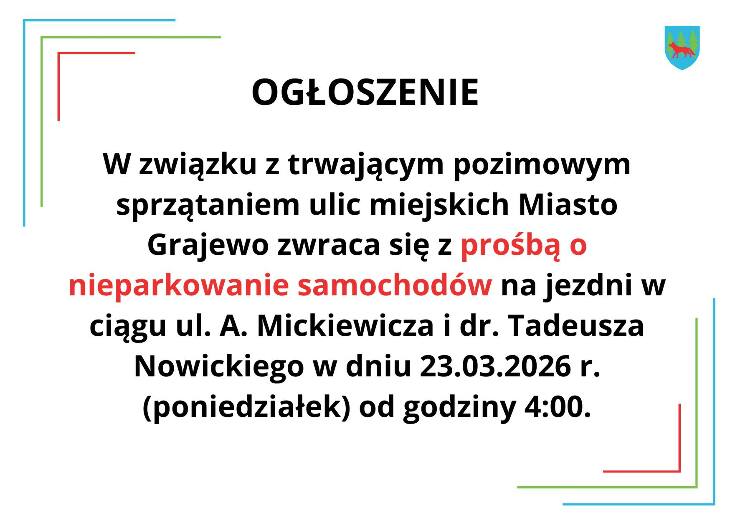 Ogłoszenie UM w Grajewie