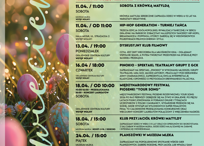 Kwiecień w GCK - terminarz kulturalny i kinowy