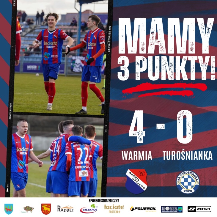 WARMIA Grajewo - TUROŚNIANKA 4:0