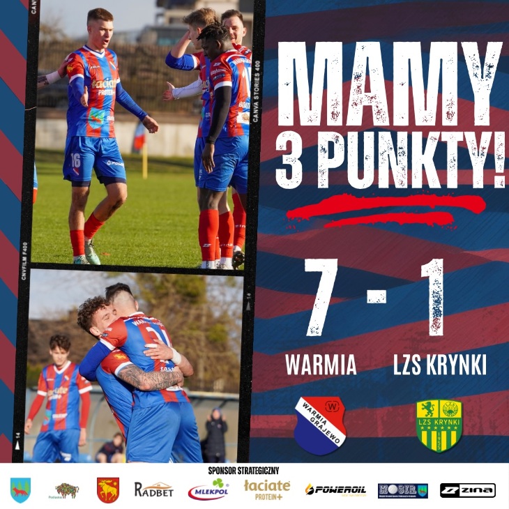  WARMIA Grajewo - LZS Krynki 7:1 