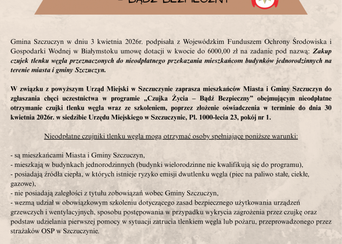 Szczuczyn: Ogłoszenie