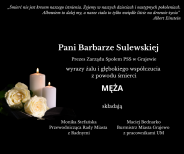 Kondolencje p. Barbarze Sulewskiej