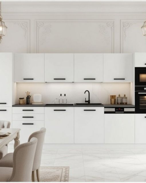 Marzysz o białej kuchni i błyszczących frontach? Sprawdź, jakie meble oferuje Belini