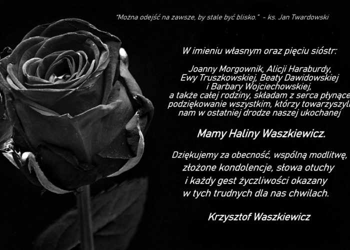 Podziękowanie od rodziny