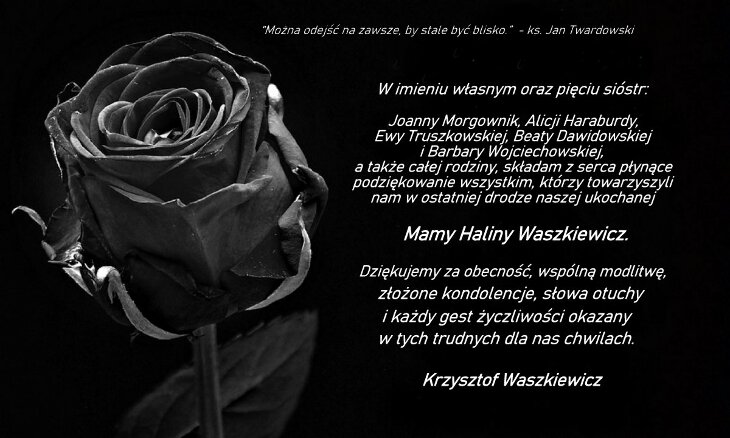 Podziękowanie od rodziny