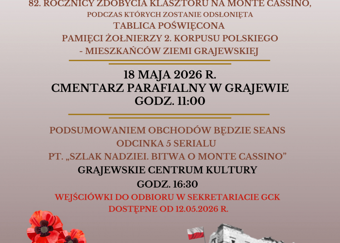 82. rocznicy zdobycia klasztoru na Monte Cassino