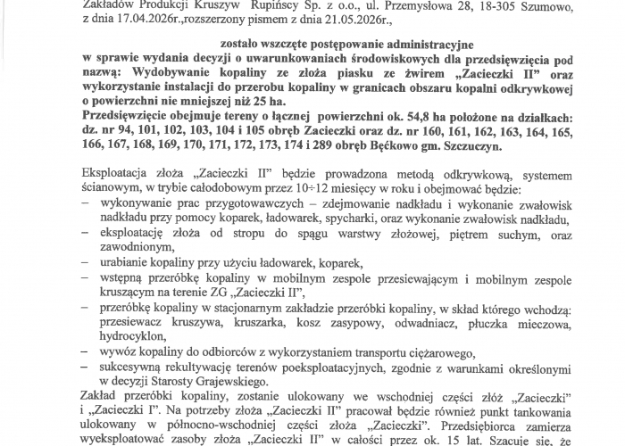 Szczuczyn: Obwieszczenie Burmistrza Szczuczyna