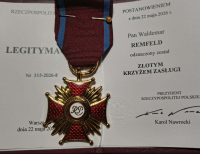 Złoty Krzyż Zasługi dla Waldemara Remfelda