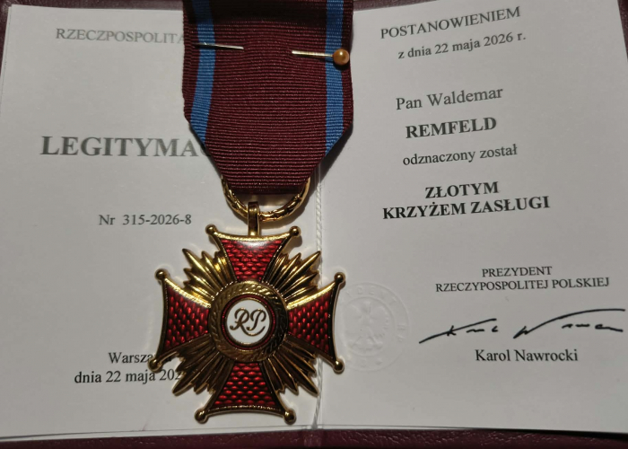 Złoty Krzyż Zasługi dla Waldemara Remfelda