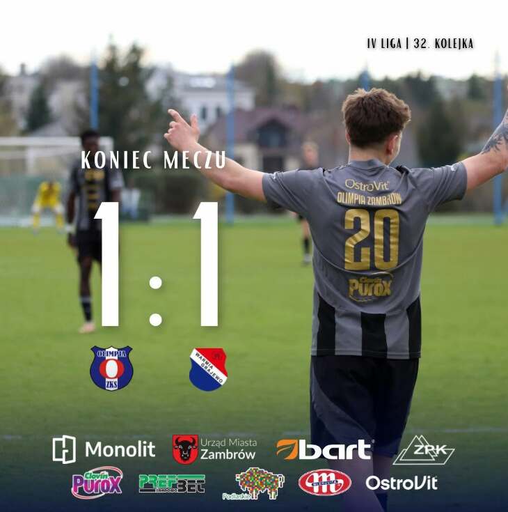  OLIMPIA Zambrów - WARMIA Grajewo 1:1 