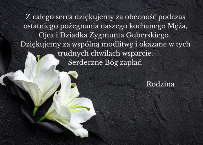 Podziękowania od rodziny