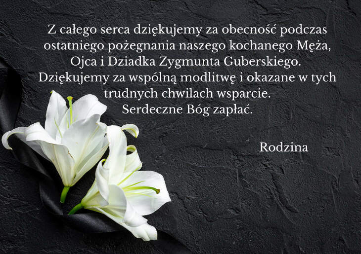 Podziękowania od rodziny