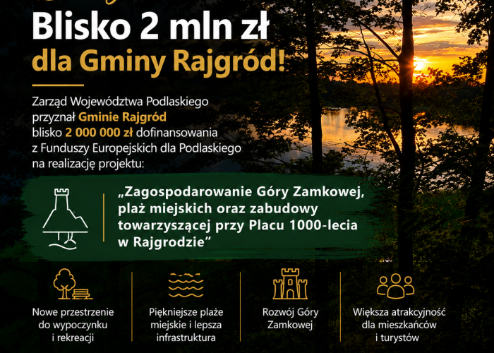 Mamy świetną wiadomość dla mieszkańców Rajgrodu!