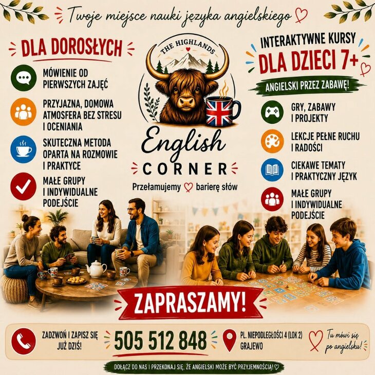 Nauka j. angielskiego dla dorosłych i dla dzieci - tel. 505 512 848