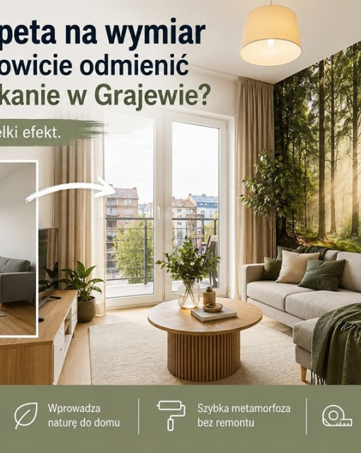 Jak fototapeta na wymiar może całkowicie odmienić małe mieszkanie w Grajewie?