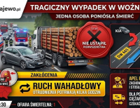 Ofiara śmiertelna wypadku koło Woźnej Wsi
