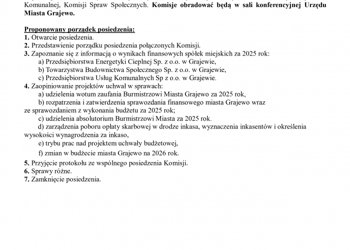 XXXI sesja Rady Miasta Grajewo