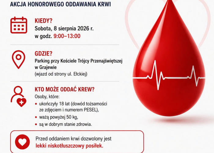 Najbliższa mobilna akcja krwiodawstwa już 8.08