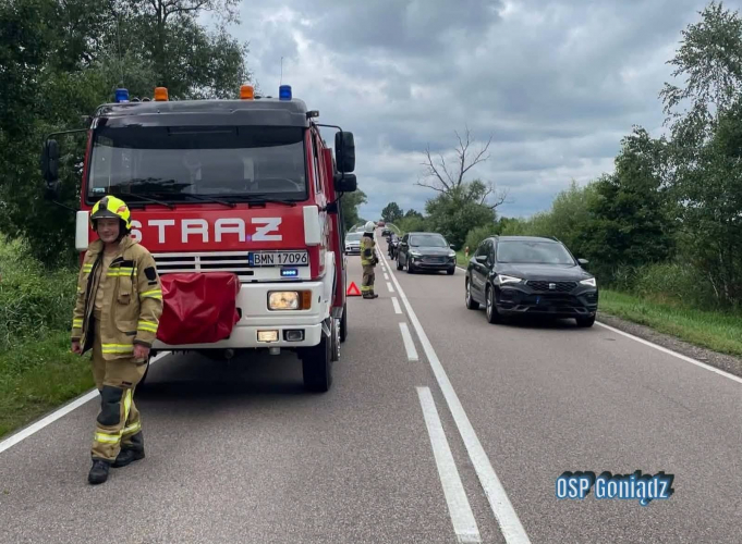 Kolizja na DK65 w okolicy Osowiec-Twierdza