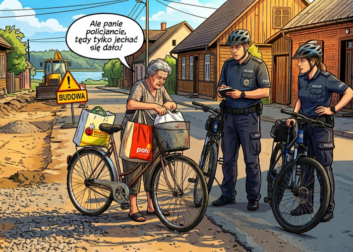 List do Redakcji: Kontrola 81-letniej rowerzystki w Rajgrodzie
