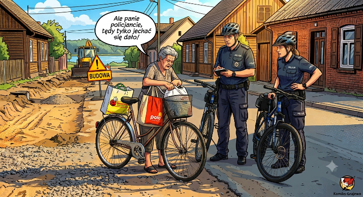 List do Redakcji: Kontrola 81-letniej rowerzystki w Rajgrodzie