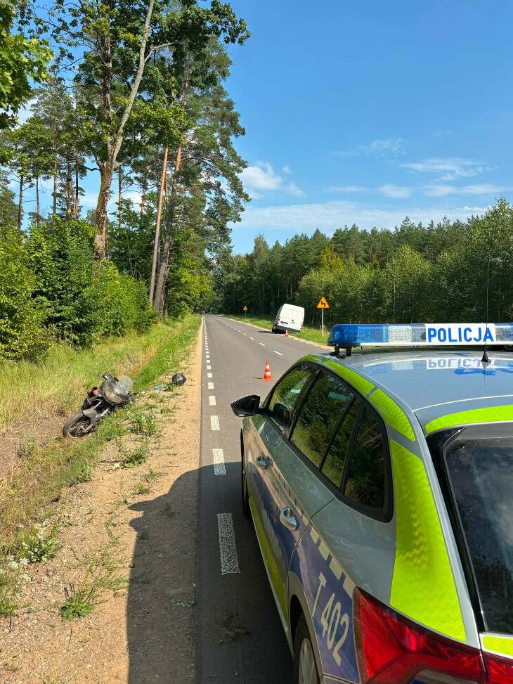 Ełk. Ranny motocyklista i 6-letnie dziecko