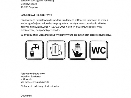 Komunikat ZWiK Grajewo