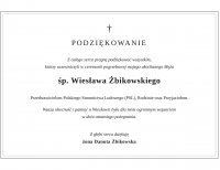 Podziękowanie za udział w ceremonii pogrzebowej