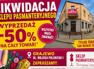 Likwidacja sklepu pasmanteryjnego - WYPRZEDAŻ -50%