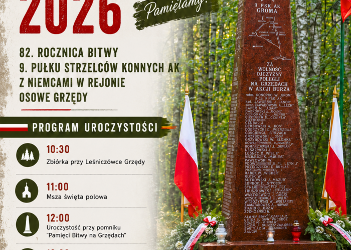 Zaproszenie na uroczystości na Grzędach