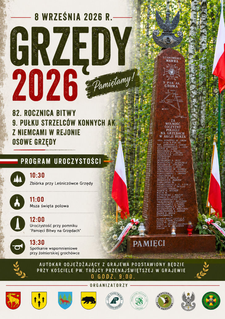 Zaproszenie na uroczystości na Grzędach