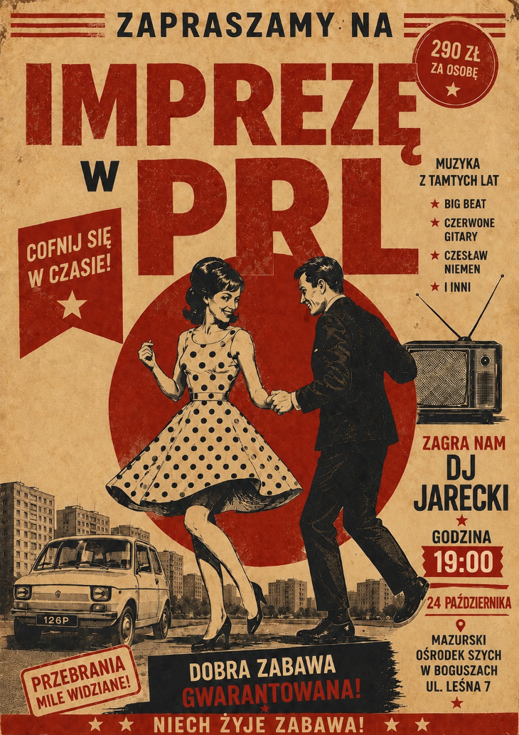 IMPREZA W STYLU PRL w Mazurskim Ośrodku Szych!