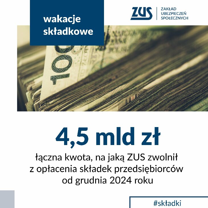 Przedsiębiorcy zaoszczędzili 4,5 mld w ramach wakacji składkowych