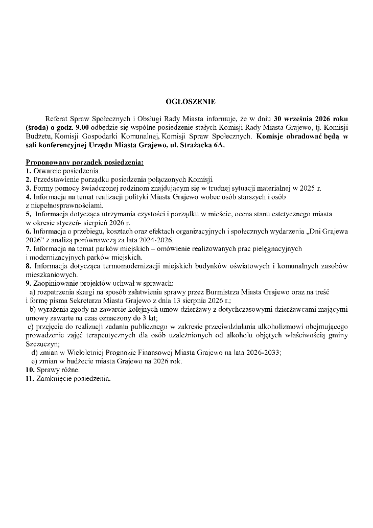  XXXVI Sesja Rady Miasta Grajewo