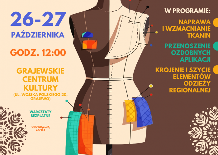 Trzy bezpłatne warsztaty w GCK - stolarka, kulinaria i krawiectwo